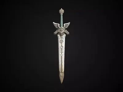 Stylized Rohan Sword - Winged Honor - Game Ready 3D model