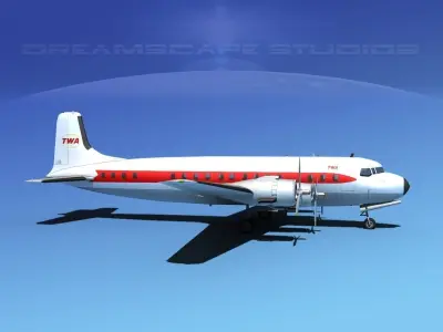 Douglas DC-7B Trans World Airlines 3D model
