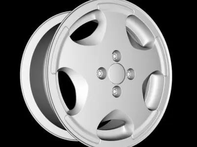 VW Golf Fire and Ice Alloy Rim Wheel - Hi Res 3D model