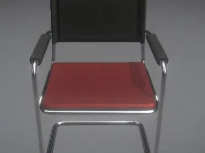Waiting room chair Low-poly 3D model