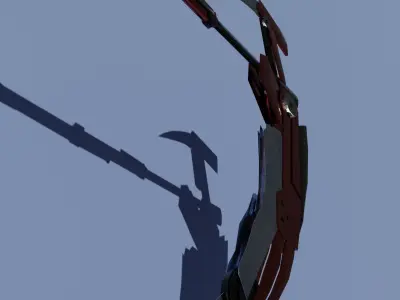 Sci-Fi Scythe Weapon PBR low-poly Free low-poly 3D model