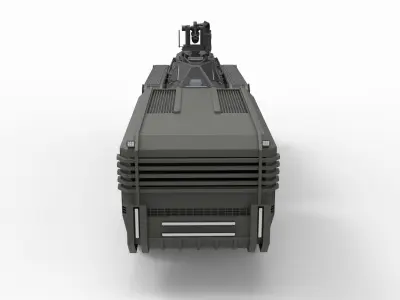 Military truck with tracked vehicle 3D model