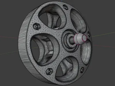 E-Scooter Rim with Procedural PBR Material Setup 3D model