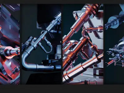 200 Sci-Fi Parts - KITBASH - VOL 05 3D model