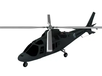 Lowpoly Hirundo A109 Helicopter 3D Model Low-poly 3D model