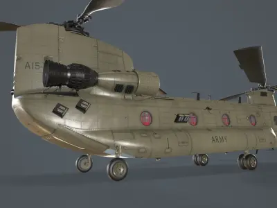 CH-47F Chinook Australian Army Basic Animation Low-poly 3D model