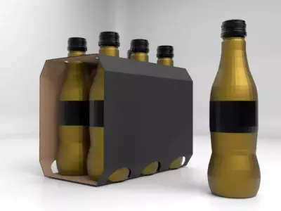 Beverage Branding Package No9 6Pack Low-poly 3D model