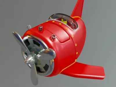 Cartoon Lowpoly Helicopter 3D Model Low-poly 3D model