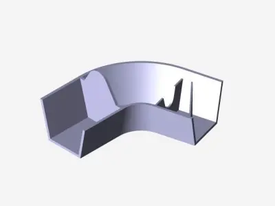 Gutter curved piece of metal Free 3D model
