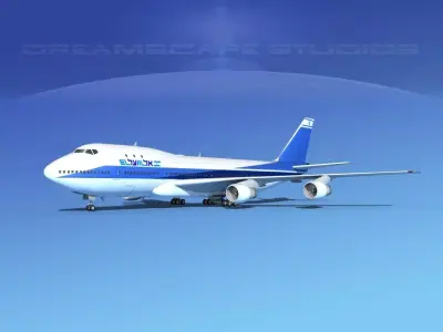 Boeing 747-100 Jumbo Jet El Al 3D model