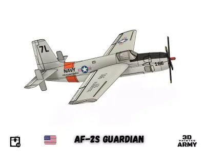 Grumman AF-2S GUARDIAN - STL files for 3D printer - Scale model 3D print model