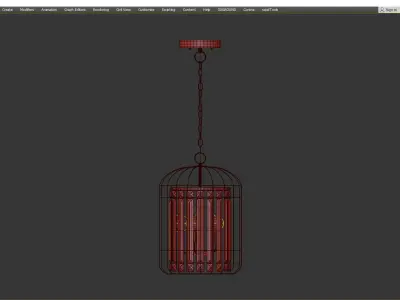  4 Light Black Bird Cage Crystal Chandelier Glam Lighting Low-poly 3D model