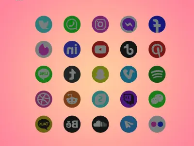 Social media icon GUI 02 Low-poly 3D model