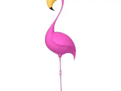 Flamingo cartoon 3D model