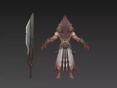 Three Horned King Low-poly 3D model