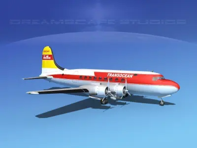 Douglas DC-4 Transocean 3D model