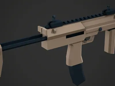 Stylized Mp7 SMG Low Poly Mobile Ready Low-poly 3D model