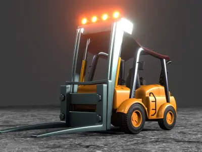 Very detailed 3d model of Forklift made on blender Low-poly 3D model