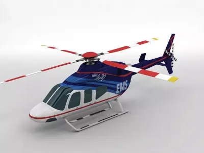 Bell 429 Helicopter Low-poly 3D model