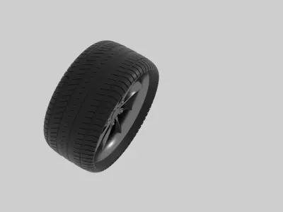 Tire Wheel For SportsCar SuperCar American Muscle Low-poly 3D model