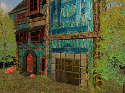 3d forest caslt Low-poly 3D model