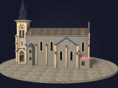 Church Low-poly 3D model