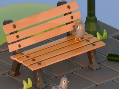 Stylized Park Render 3D model