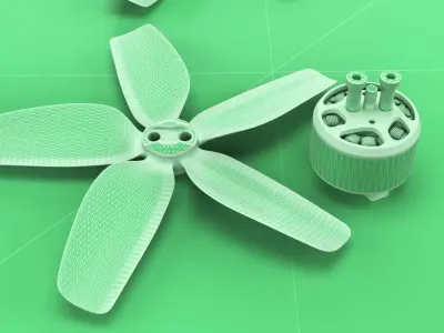 AVATA drone motor 3d model with original props 3D model