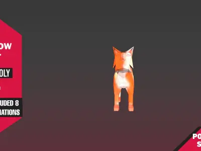 Yellow Cat Low-poly 3D model