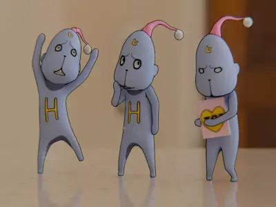 NHK Agents Free low-poly 3D model