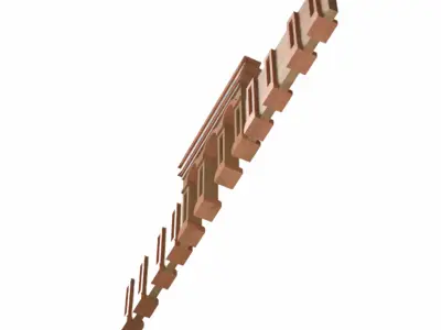 Ancient Fantasy Gate Low-poly 3D model