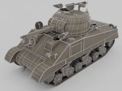M4 Sherman Medium Tank Low-poly 3D model