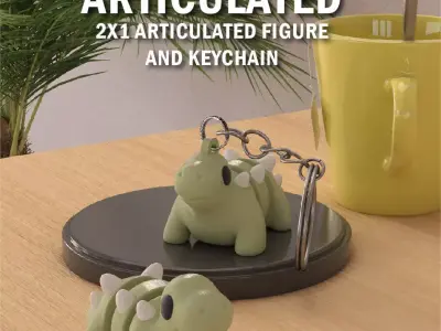 Stegosaurus Articulated Keychain and Figure 3D print model