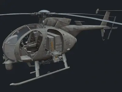 Helicopter pack  Low-poly 3D model