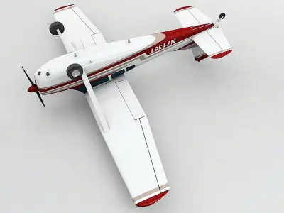  Cessna 185 Aircraft Low-poly 3D model