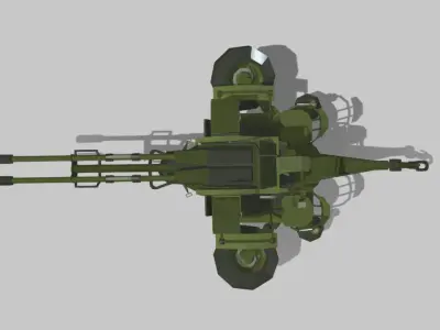 Rotazu23 military machine gun Low-poly 3D model