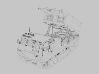 M270 Multiple Launch Rocket System 3D Model - Military Vehicle Low-poly 3D model
