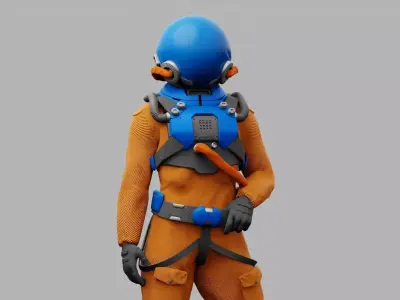 MARS  COLONY SUITE  rigged character 3D model