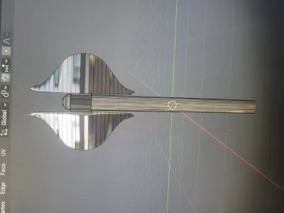 fantasy axe game ready Low-poly 3D model