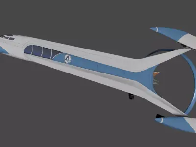 Fantastic Four Space Craft Low-poly 3D model