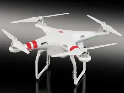 DJI Phantom 2 Quadcopter Low-poly 3D model
