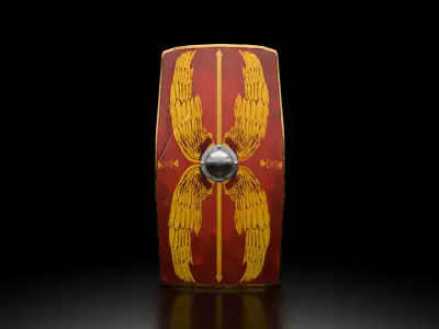 Roman Shield Scutum  Low-poly 3D model