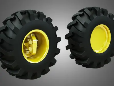 Tractor Tires and Rims - T06 3D model
