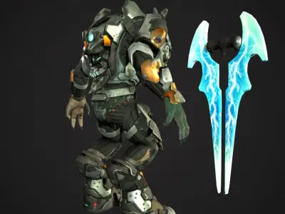 elite warrior Low-poly 3D model