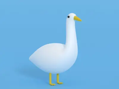 Cartoon Goose Low-poly 3D model