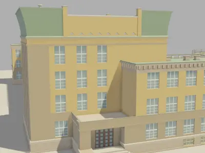 High School Low-poly 3D model