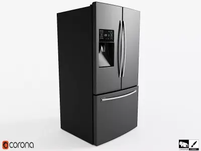 Modern Smart Fridge  Free low-poly 3D model