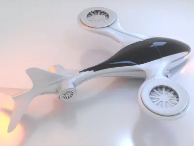 Futuristic Drone B 1 3D model