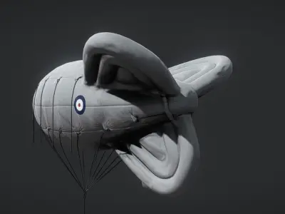 Barrage Balloon WW2  3D model