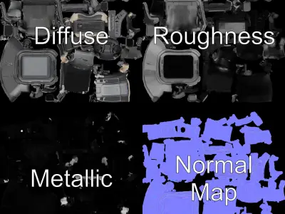 Tactical Smartwatch Model Pack featuring Rugged Design Low-poly 3D model